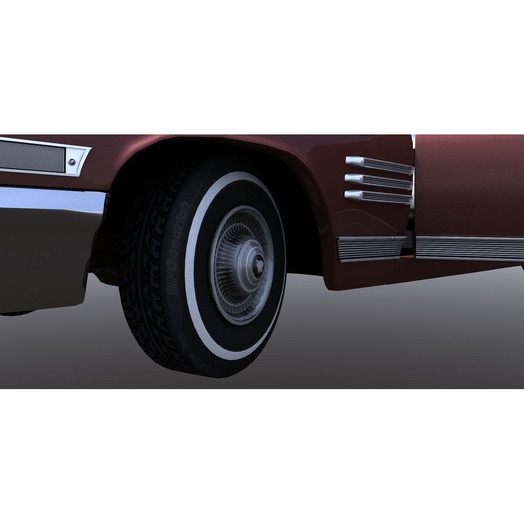 1964 Buick Convertible 3D Model – Classic Antique Car, Rigged - View 21