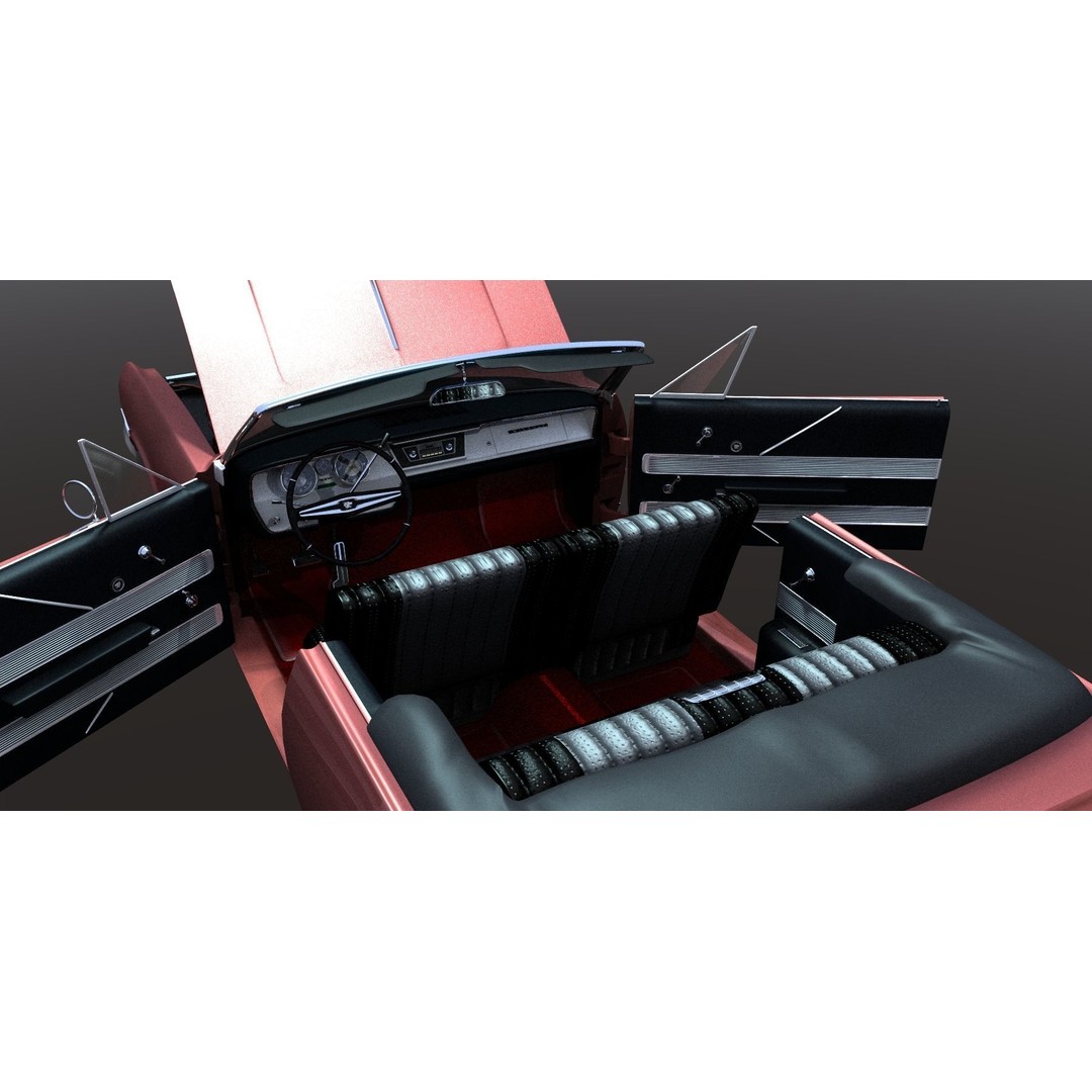 1964 Buick Convertible 3D Model – Classic Antique Car, Rigged - View 22