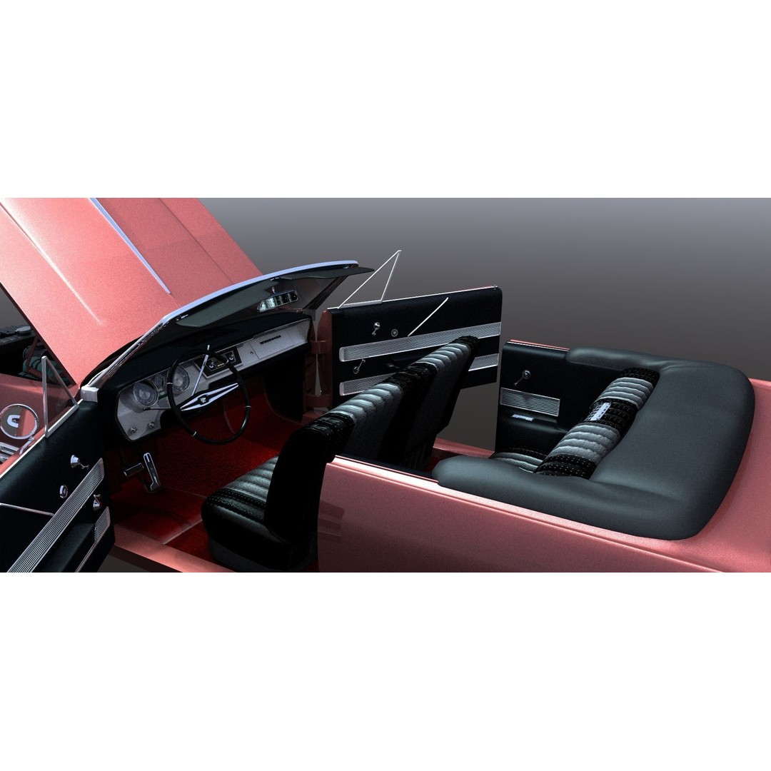 1964 Buick Convertible 3D Model – Classic Antique Car, Rigged - View 23