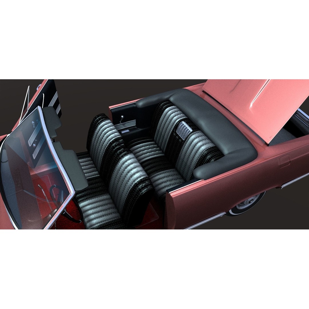 1964 Buick Convertible 3D Model – Classic Antique Car, Rigged - View 24