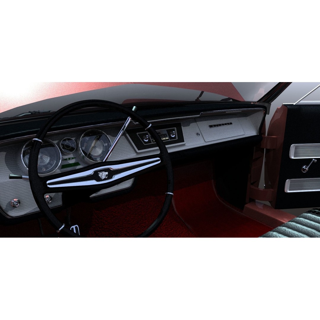 1964 Buick Convertible 3D Model – Classic Antique Car, Rigged - View 25