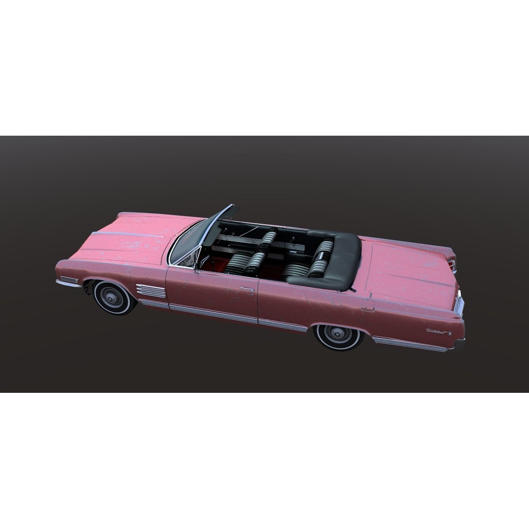 1964 Buick Convertible 3D Model – Classic Antique Car, Rigged - View 27