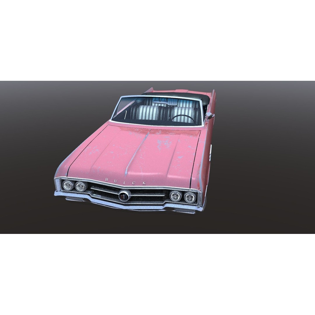 1964 Buick Convertible 3D Model – Classic Antique Car, Rigged - View 29