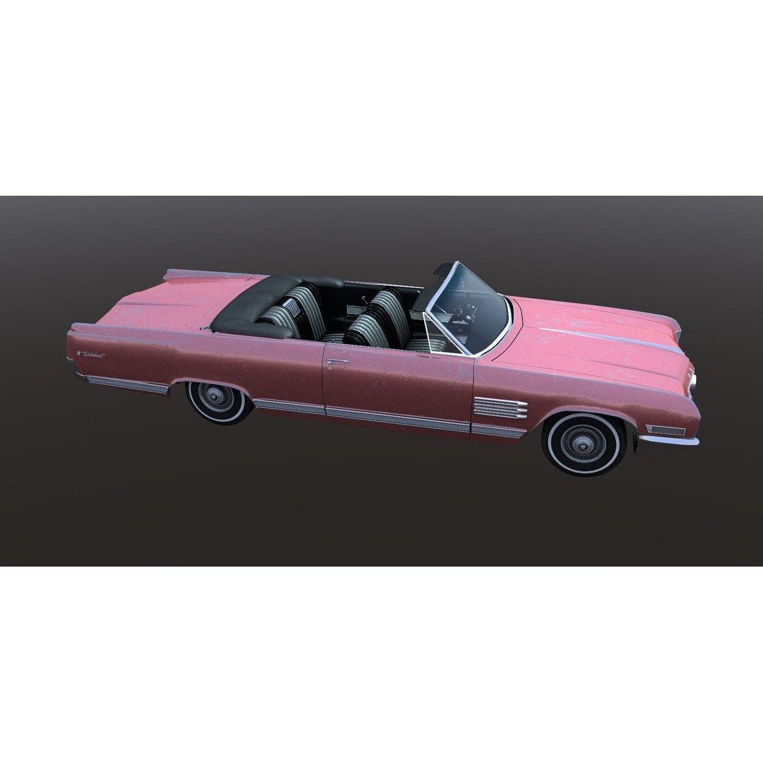 1964 Buick Convertible 3D Model – Classic Antique Car, Rigged - View 31