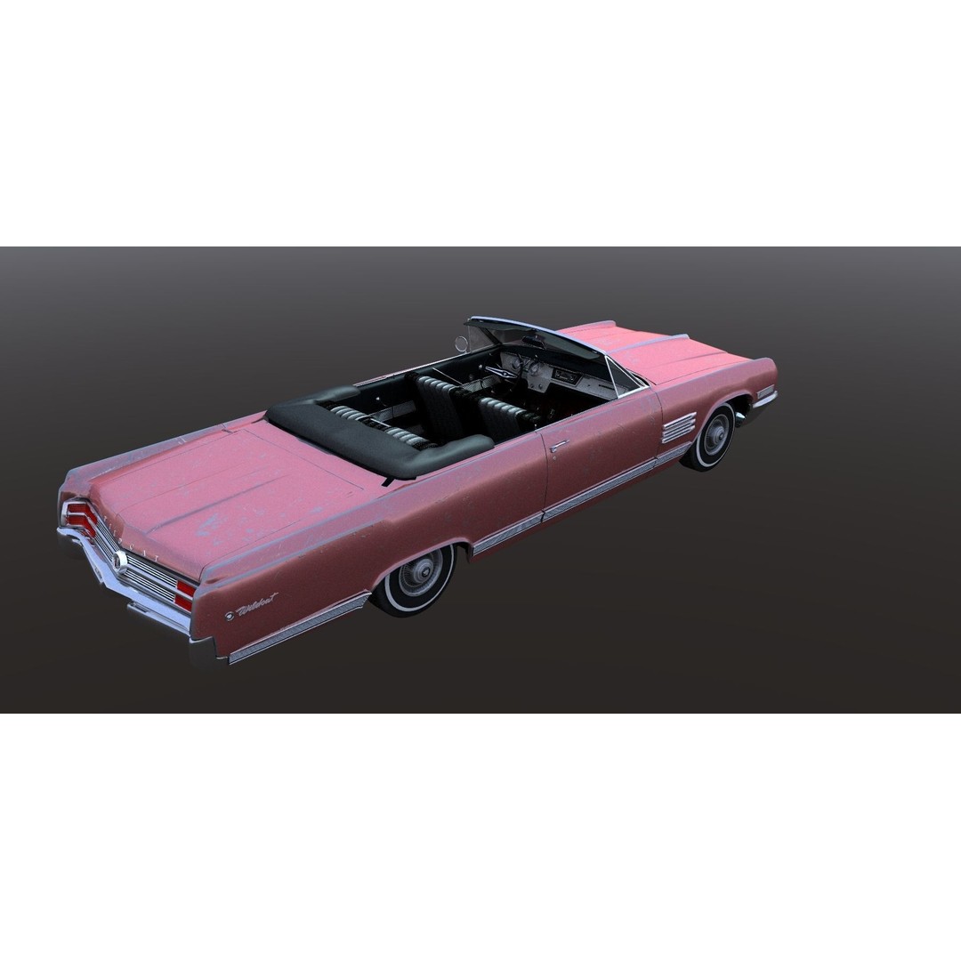 1964 Buick Convertible 3D Model – Classic Antique Car, Rigged - View 32