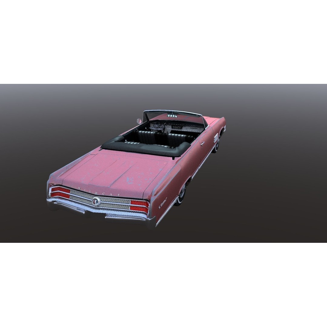 1964 Buick Convertible 3D Model – Classic Antique Car, Rigged - View 33