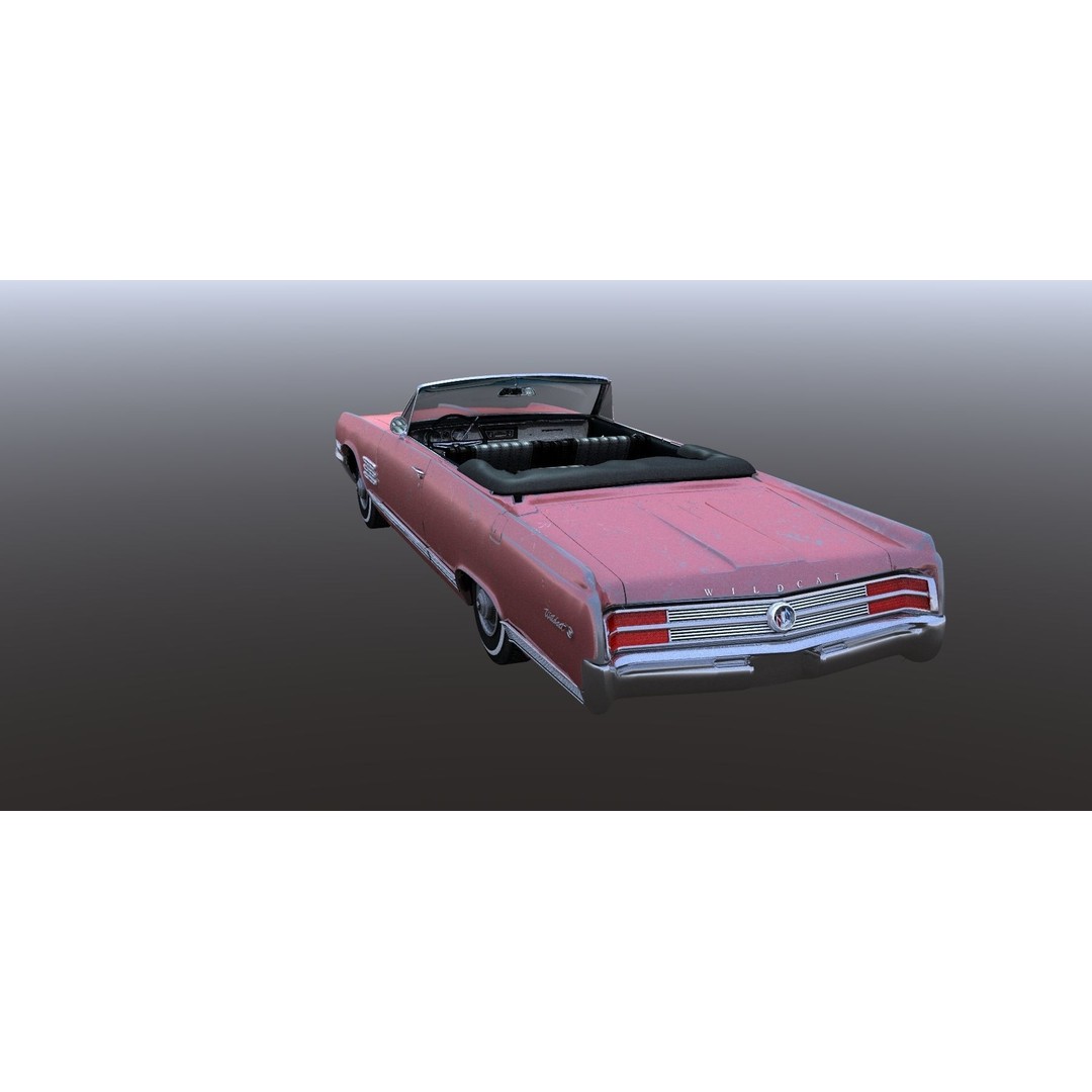 1964 Buick Convertible 3D Model – Classic Antique Car, Rigged - View 34