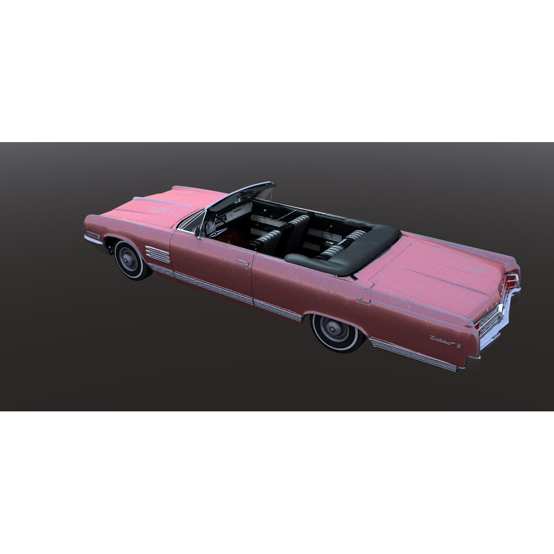 1964 Buick Convertible 3D Model – Classic Antique Car, Rigged - View 35