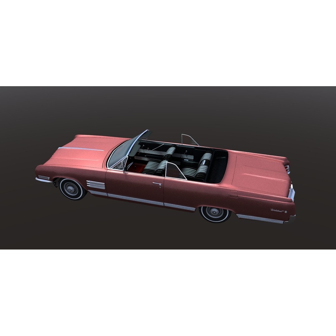 1964 Buick Convertible 3D Model – Classic Antique Car, Rigged - View 36