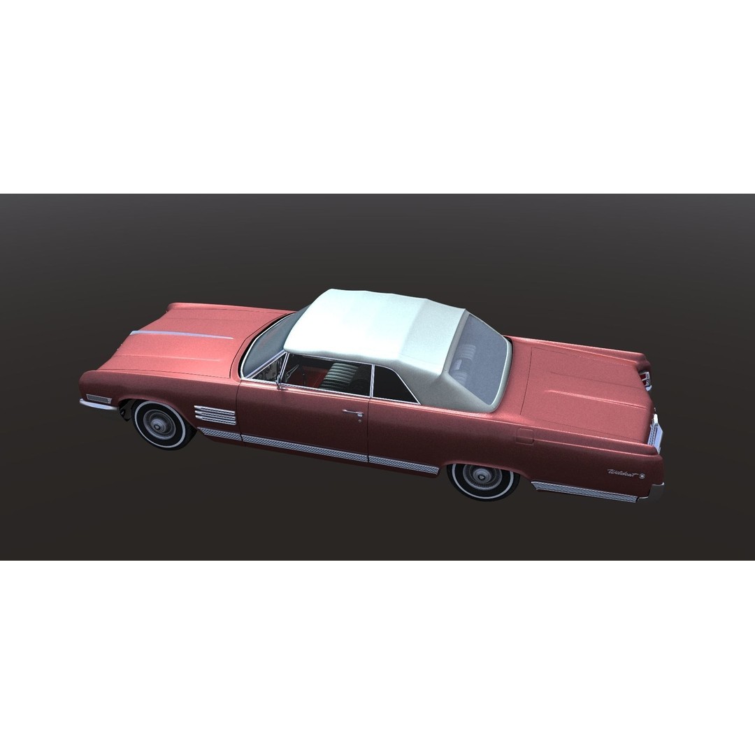1964 Buick Convertible 3D Model – Classic Antique Car, Rigged - View 38
