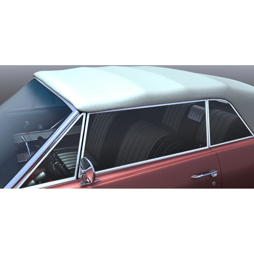 1964 Buick Convertible 3D Model – Classic Antique Car, Rigged - View 39