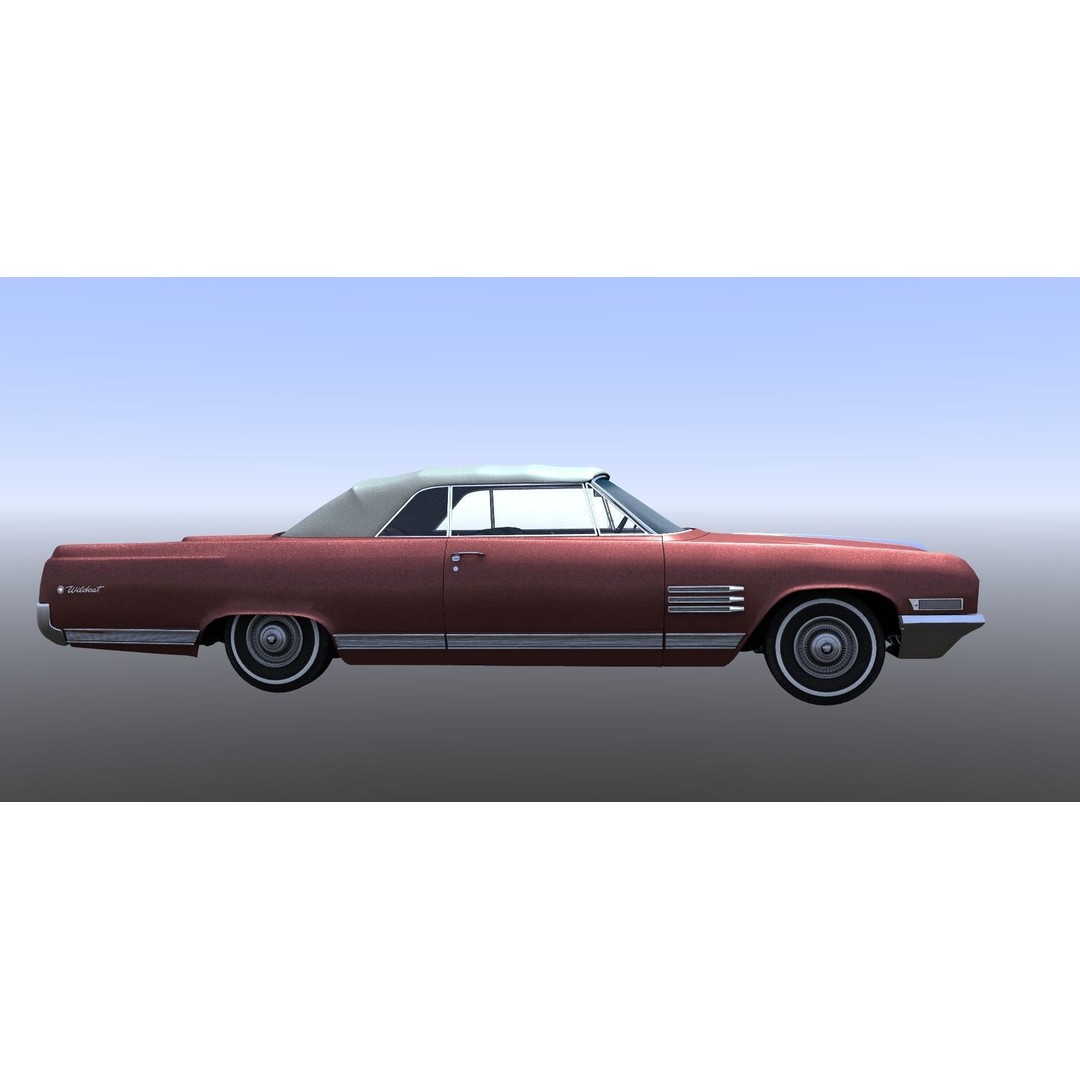 1964 Buick Convertible 3D Model – Classic Antique Car, Rigged - View 42