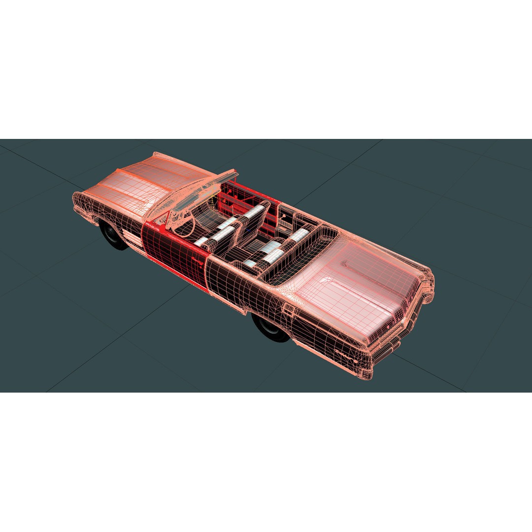 1964 Buick Convertible 3D Model – Classic Antique Car, Rigged - View 43
