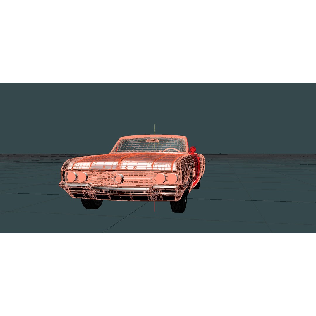 1964 Buick Convertible 3D Model – Classic Antique Car, Rigged - View 44