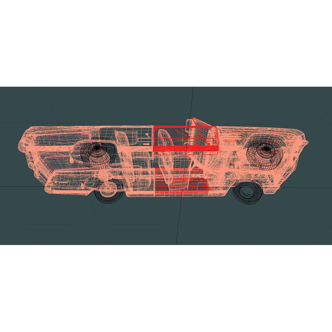 1964 Buick Convertible 3D Model – Classic Antique Car, Rigged - View 46