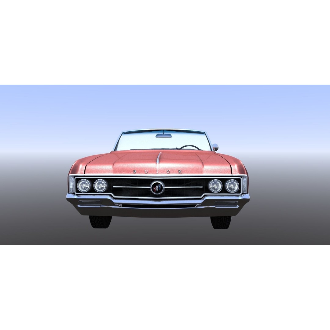 1964 Buick Convertible 3D Model – Classic Antique Car, Rigged - View 5