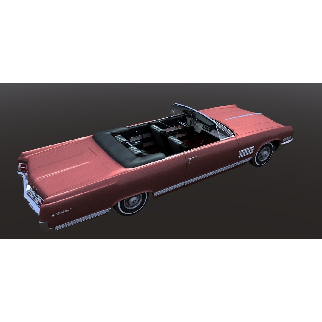 1964 Buick Convertible 3D Model – Classic Antique Car, Rigged - View 9