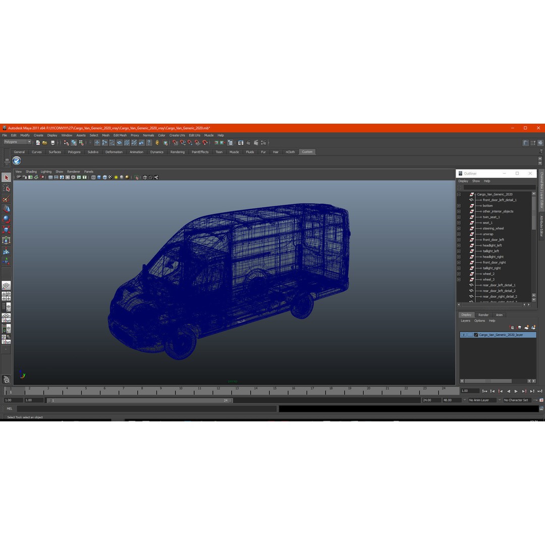 Cargo Van 3D Model – Modern Black LCV for Delivery Services, FBX