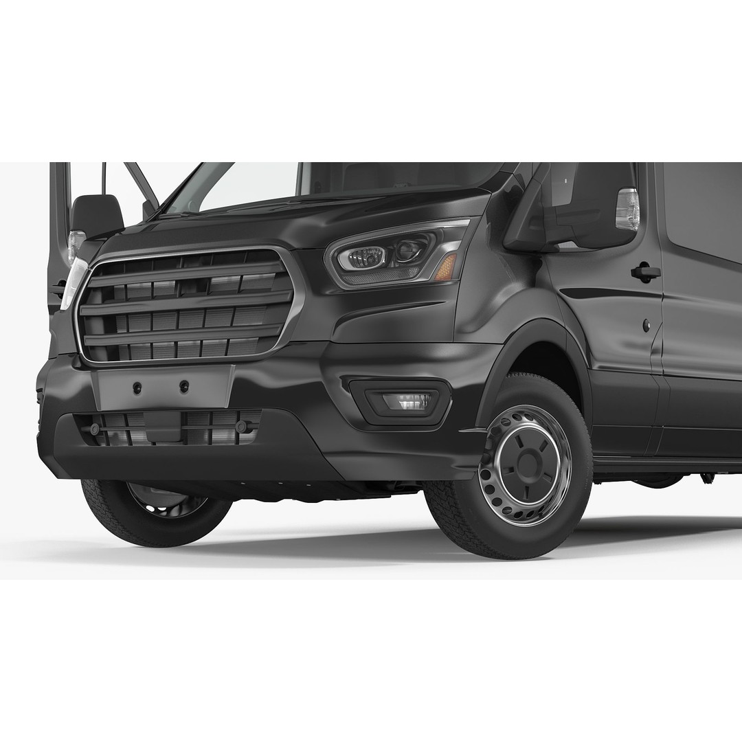 Cargo Van 3D Model – Modern Black LCV for Delivery Services, FBX - View 11