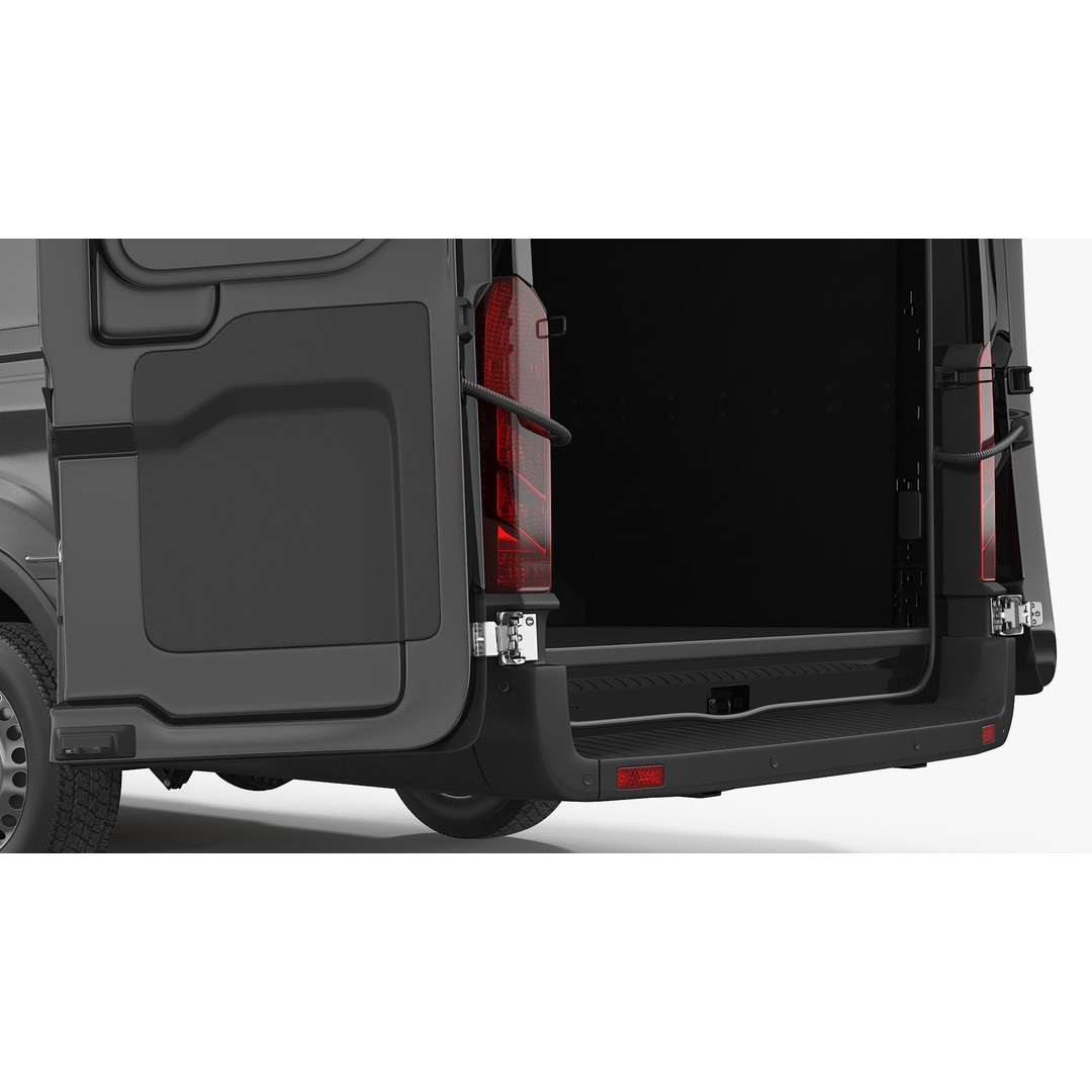 Cargo Van 3D Model – Modern Black LCV for Delivery Services, FBX - View 15