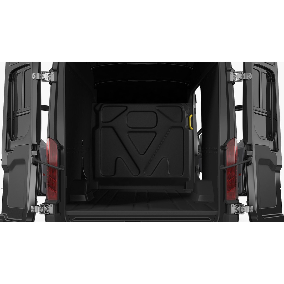 Cargo Van 3D Model – Modern Black LCV for Delivery Services, FBX - View 16