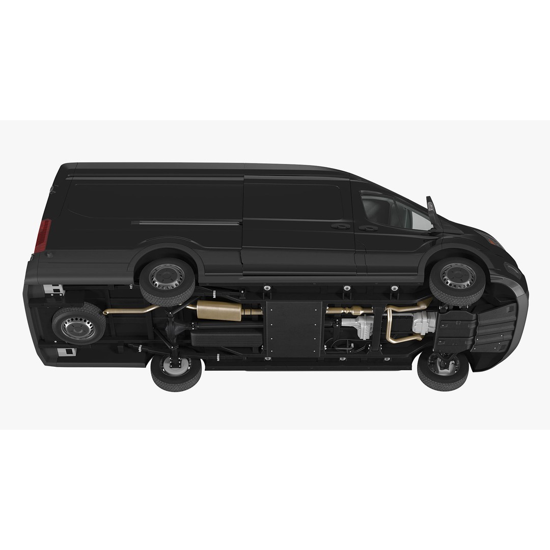 Cargo Van 3D Model – Modern Black LCV for Delivery Services, FBX - View 17