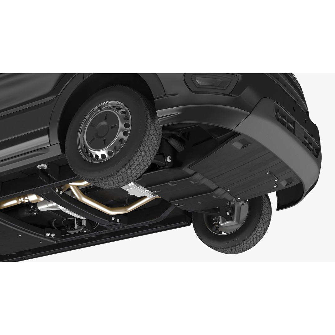Cargo Van 3D Model – Modern Black LCV for Delivery Services, FBX - View 18