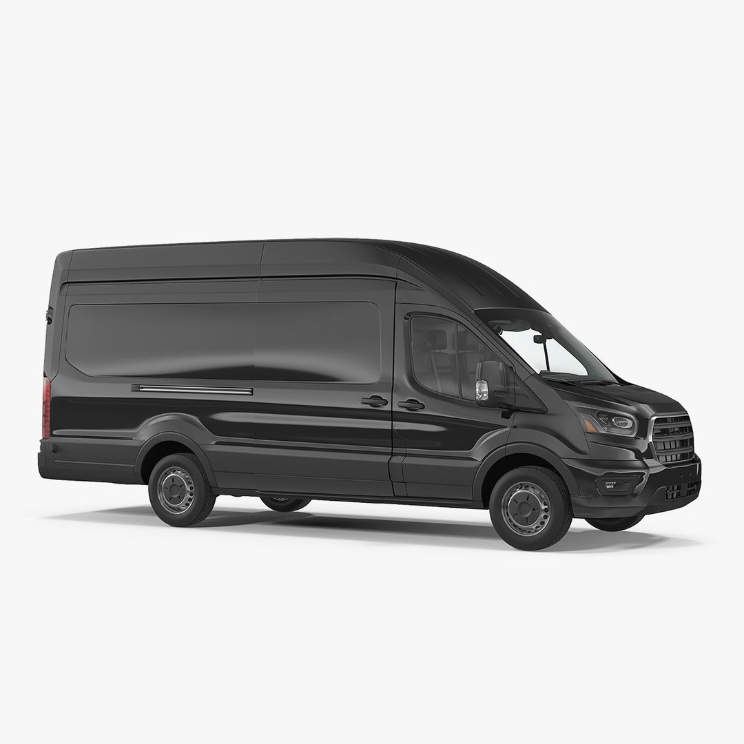 Cargo Van 3D Model – Modern Black LCV for Delivery Services, FBX - View 2