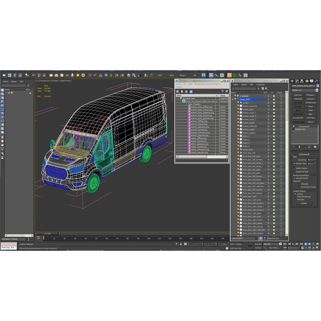 Cargo Van 3D Model – Modern Black LCV for Delivery Services, FBX - View 23