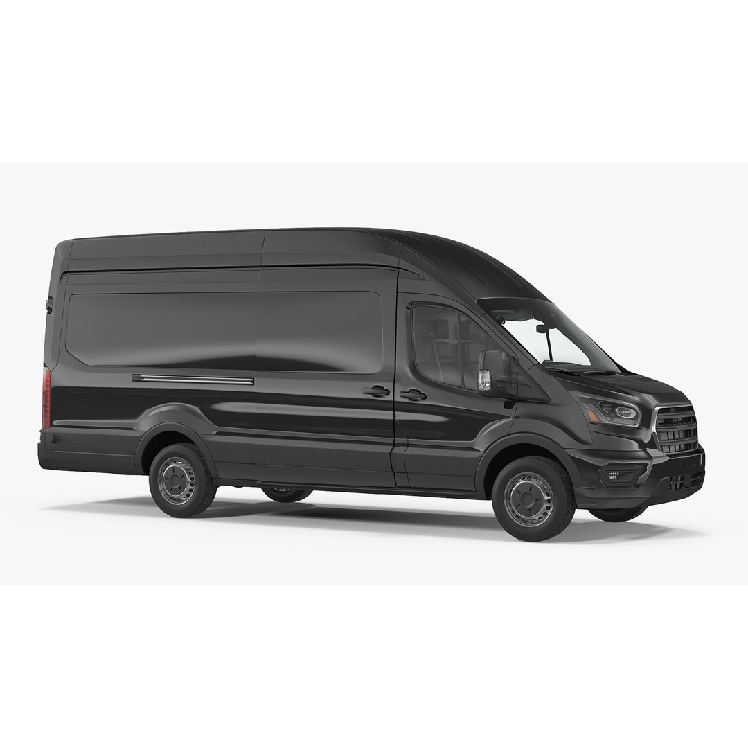 Cargo Van 3D Model – Modern Black LCV for Delivery Services, FBX - View 3
