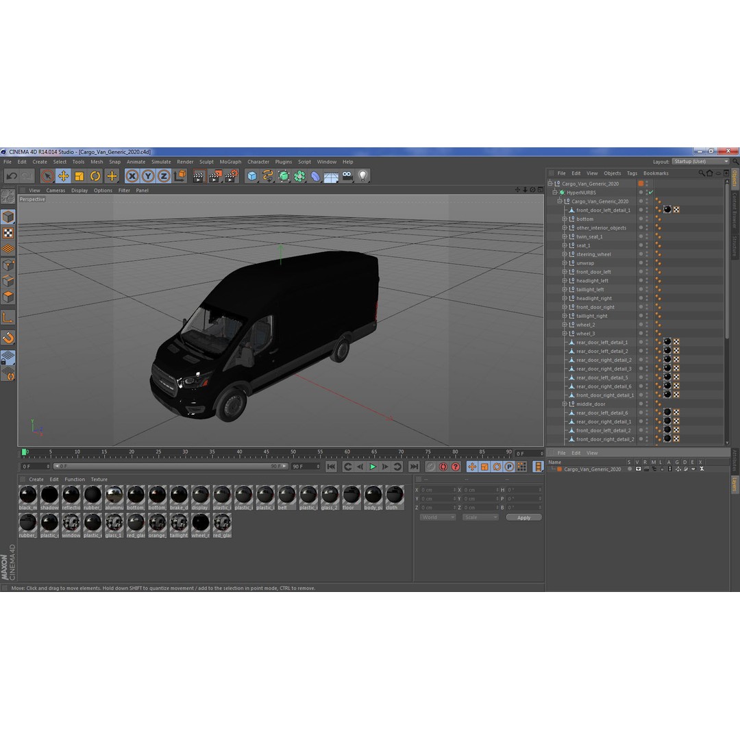 Cargo Van 3D Model – Modern Black LCV for Delivery Services, FBX - View 32