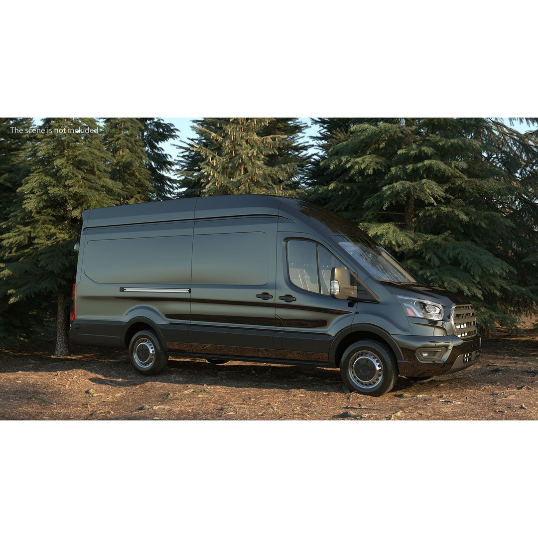 Cargo Van 3D Model – Modern Black LCV for Delivery Services, FBX - View 4