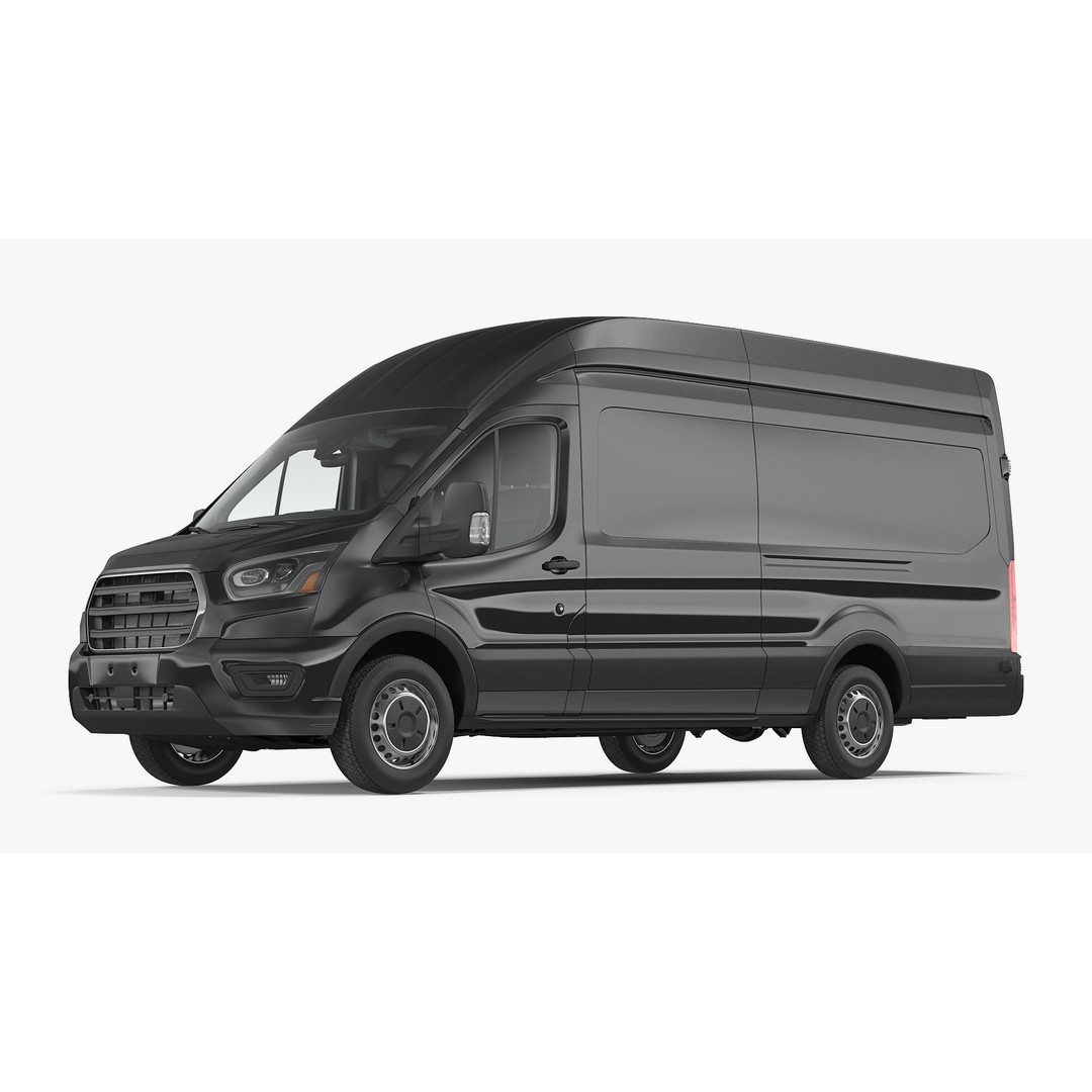 Cargo Van 3D Model – Modern Black LCV for Delivery Services, FBX - View 5