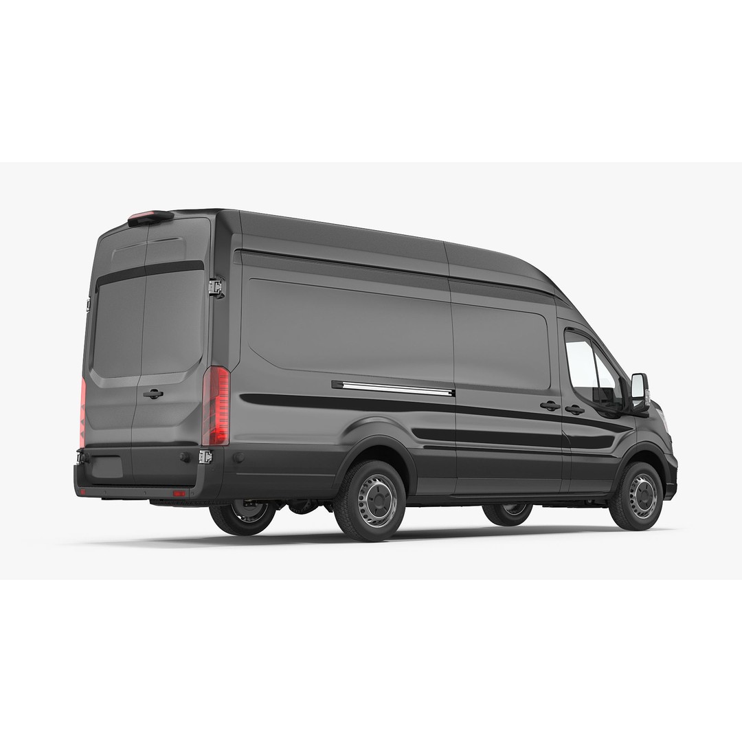Cargo Van 3D Model – Modern Black LCV for Delivery Services, FBX - View 7