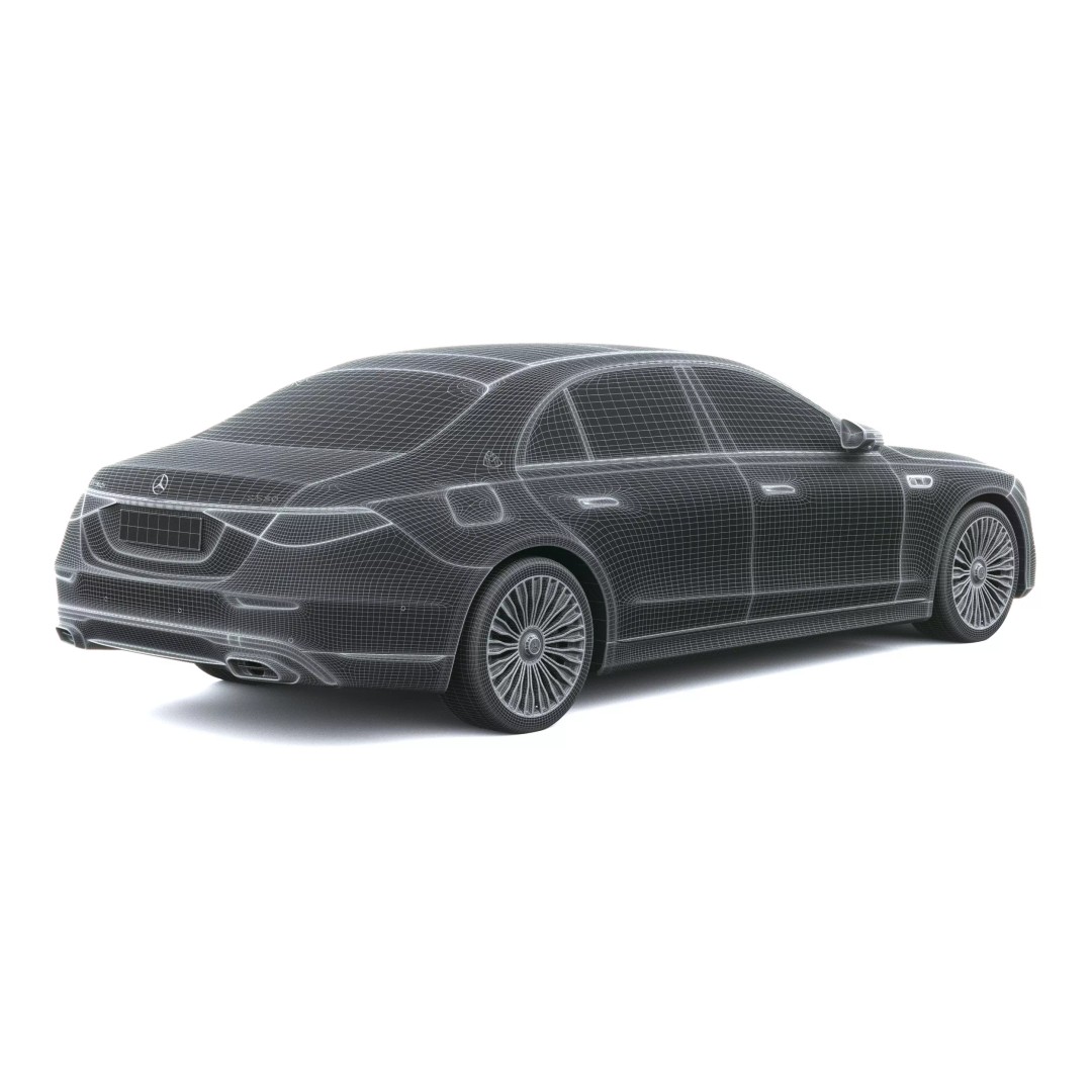 Mercedes-Benz S-Class Maybach 3D Model – High Poly Car Asset, FBX, OBJ