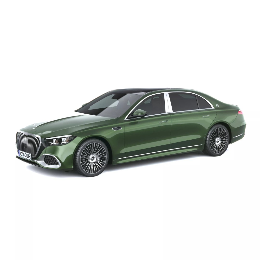 Mercedes-Benz S-Class Maybach 3D Model – High Poly Car Asset, FBX, OBJ - View 2