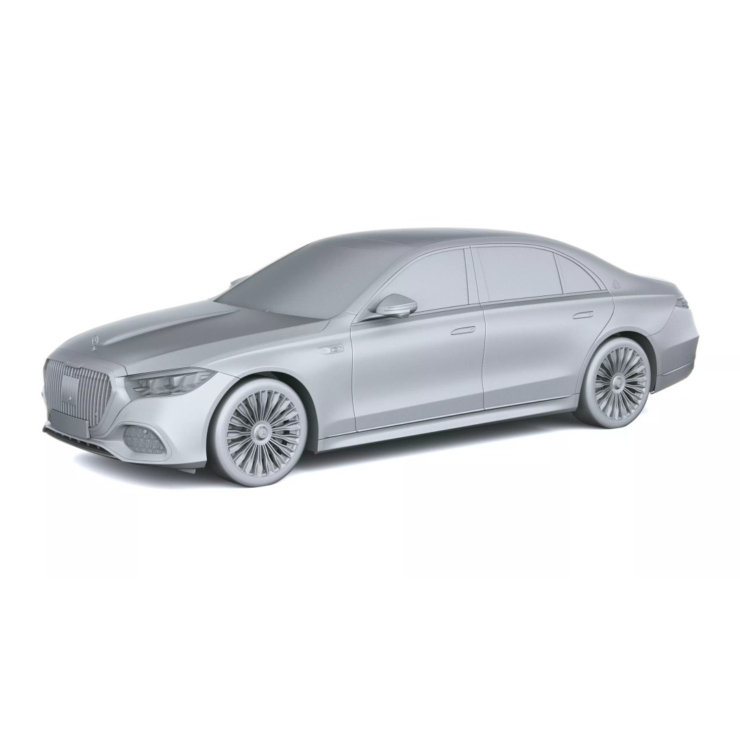 Mercedes-Benz S-Class Maybach 3D Model – High Poly Car Asset, FBX, OBJ - View 22