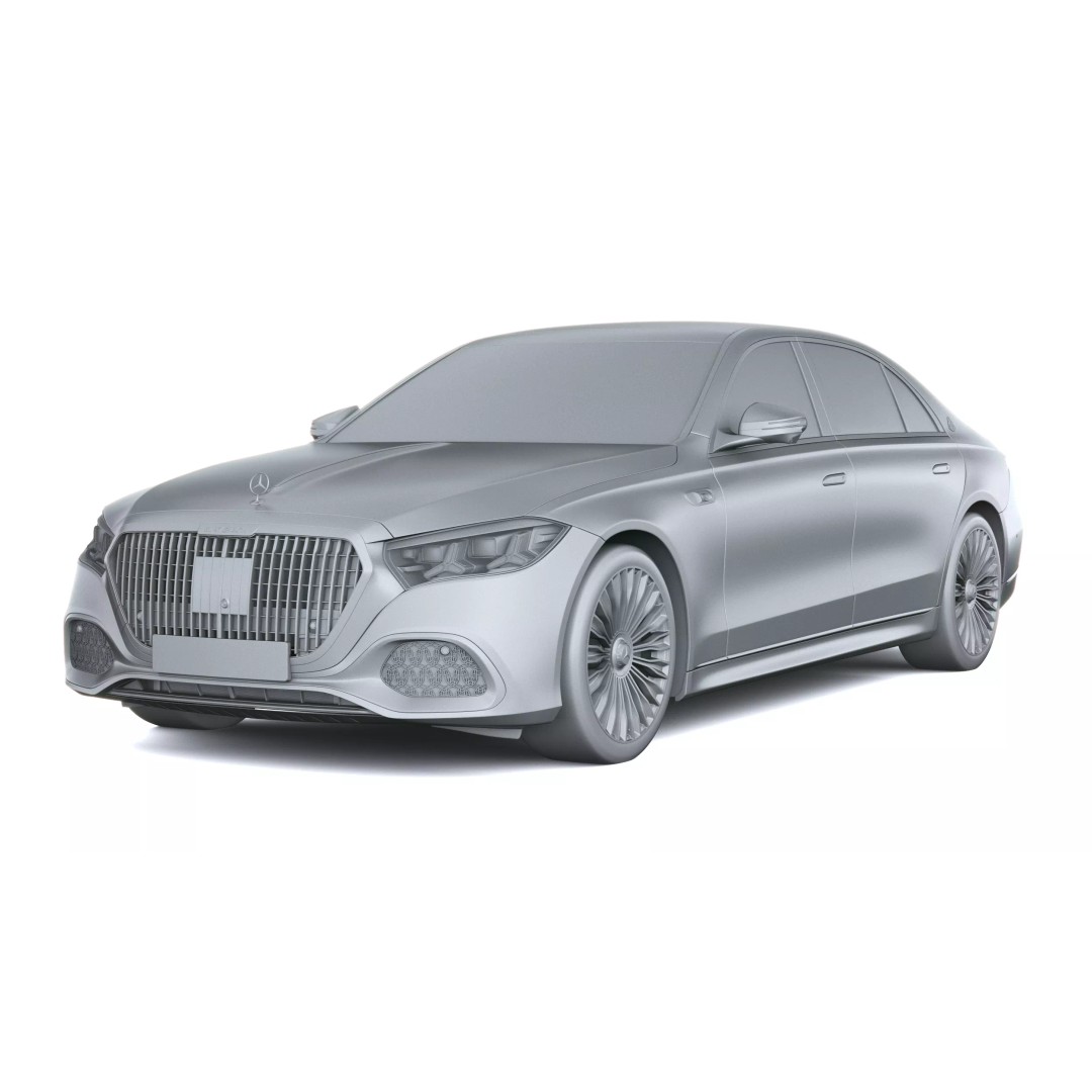 Mercedes-Benz S-Class Maybach 3D Model – High Poly Car Asset, FBX, OBJ - View 23