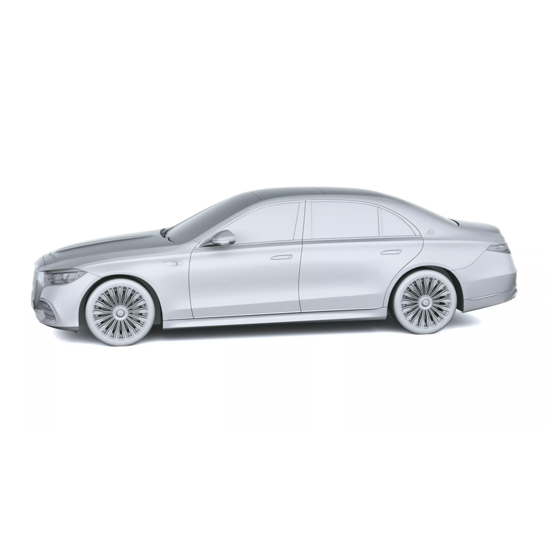 Mercedes-Benz S-Class Maybach 3D Model – High Poly Car Asset, FBX, OBJ - View 25