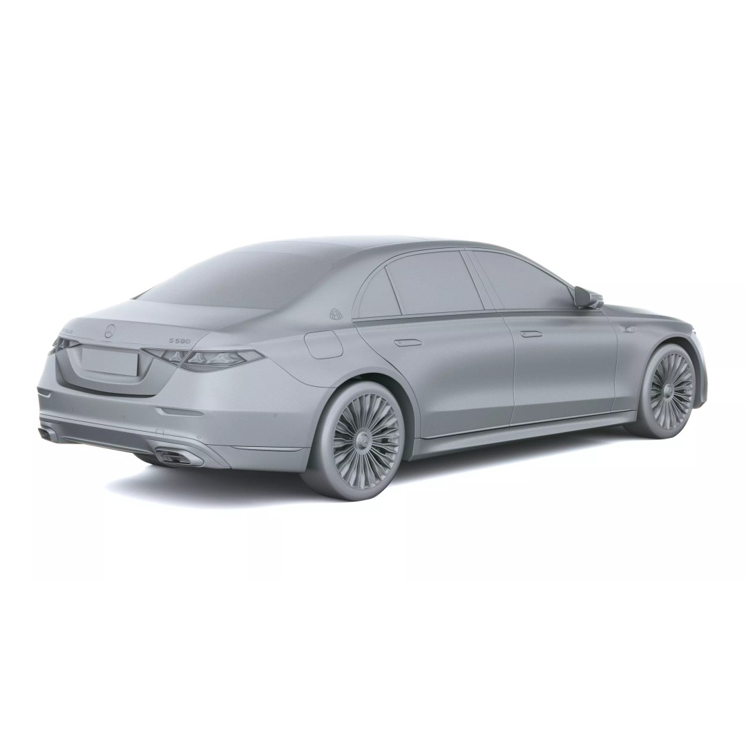 Mercedes-Benz S-Class Maybach 3D Model – High Poly Car Asset, FBX, OBJ - View 28