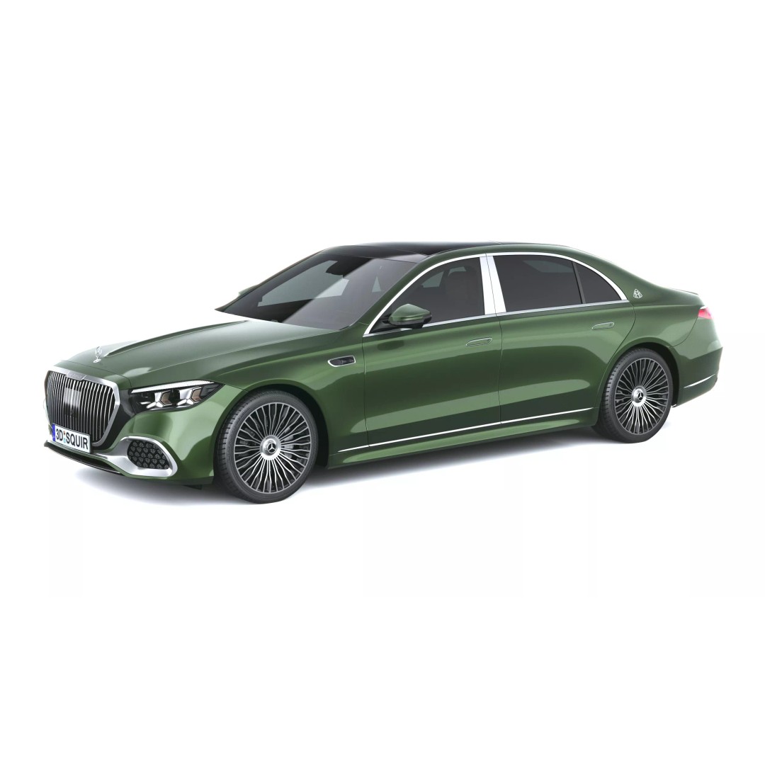 Mercedes-Benz S-Class Maybach 3D Model – High Poly Car Asset, FBX, OBJ - View 3