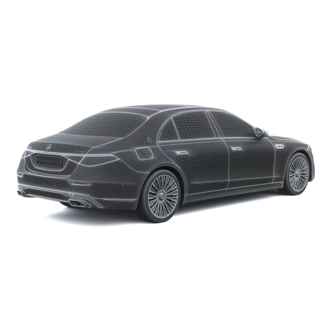 Mercedes-Benz S-Class Maybach 3D Model – High Poly Car Asset, FBX, OBJ - View 30