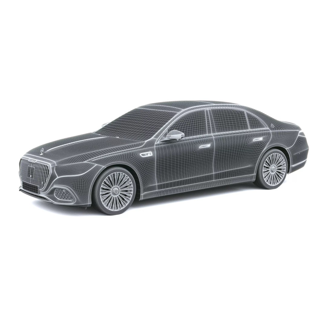Mercedes-Benz S-Class Maybach 3D Model – High Poly Car Asset, FBX, OBJ - View 31