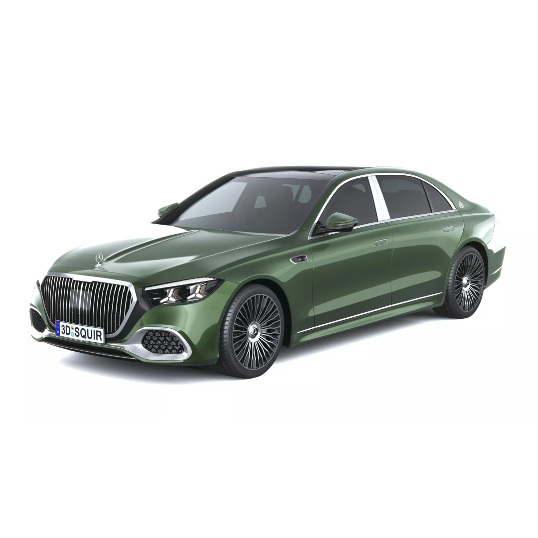 Mercedes-Benz S-Class Maybach 3D Model – High Poly Car Asset, FBX, OBJ - View 4