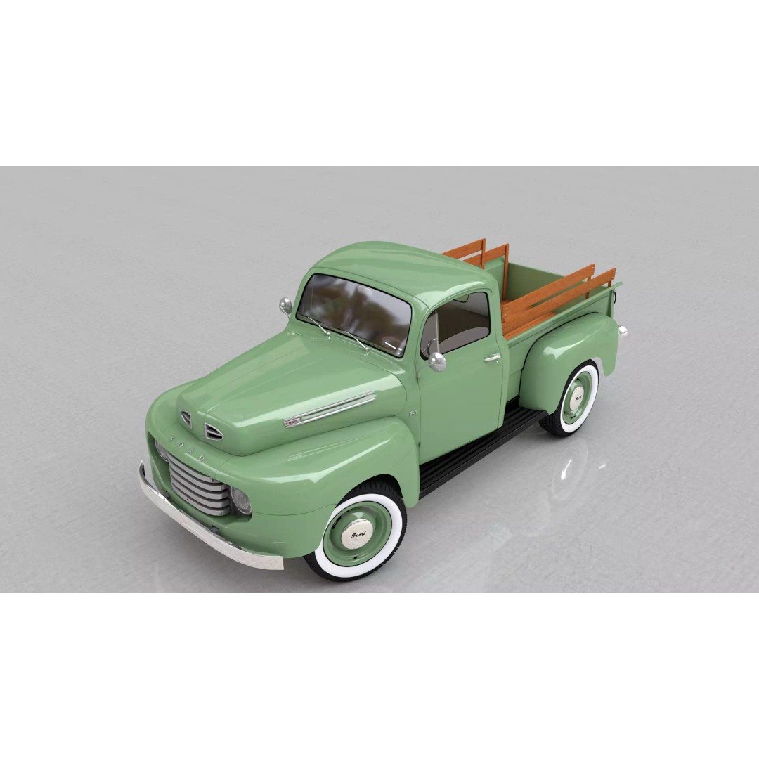 F-1 Pickup 1948 3D Model – High Poly Vintage Truck, FBX, OBJ - View 2