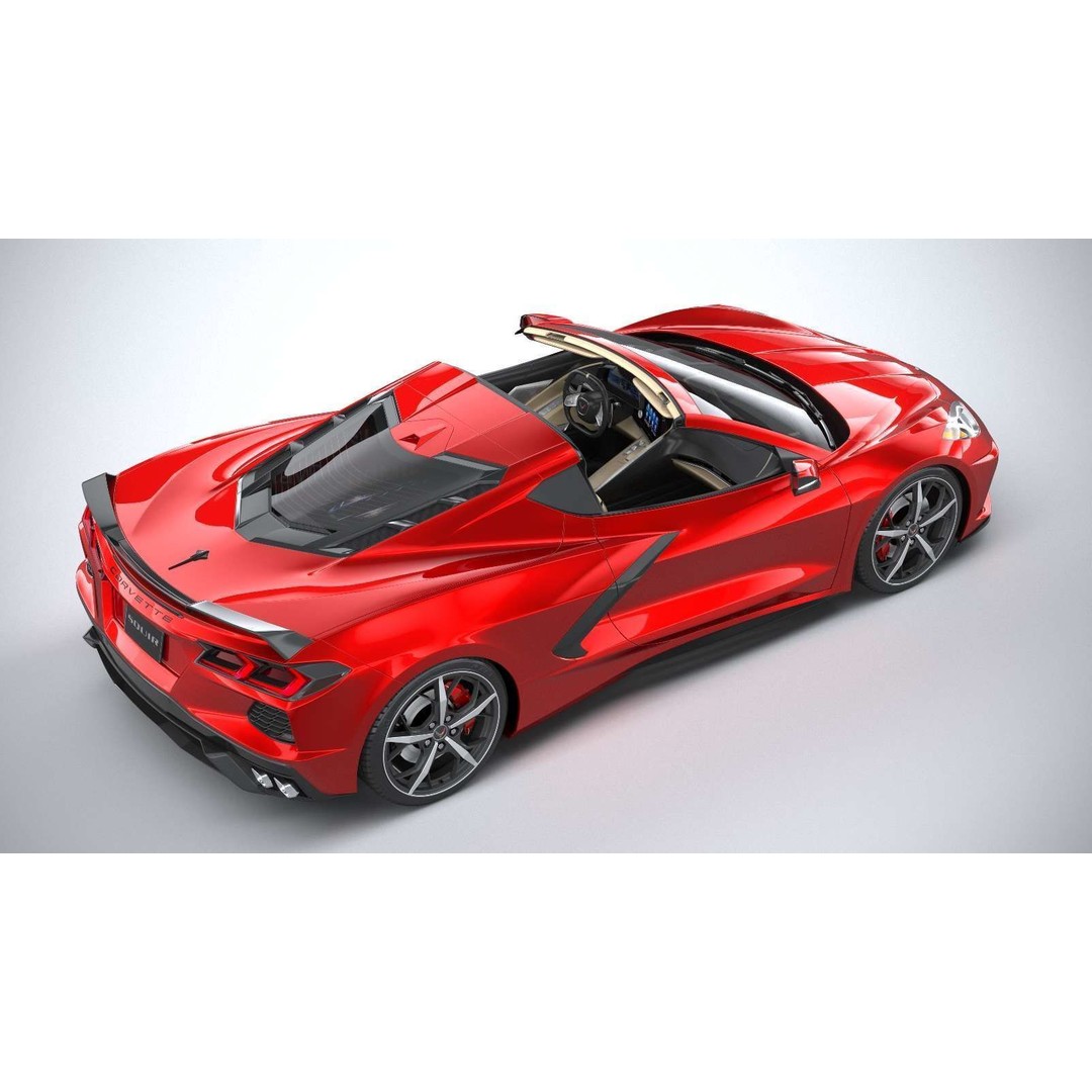 Chevrolet Corvette C8 Stingray 3D Model – High Poly Sport Coupe, FBX, OBJ - View 12