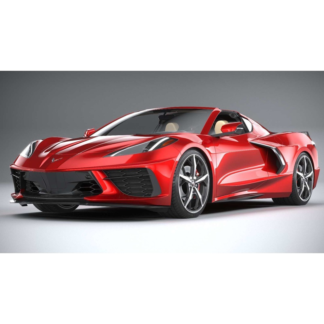 Chevrolet Corvette C8 Stingray 3D Model – High Poly Sport Coupe, FBX, OBJ - View 20