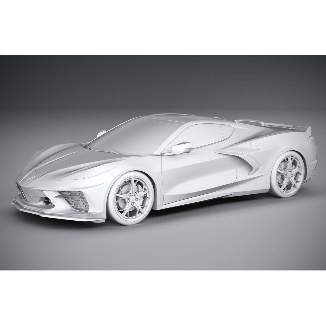 Chevrolet Corvette C8 Stingray 3D Model – High Poly Sport Coupe, FBX, OBJ - View 21