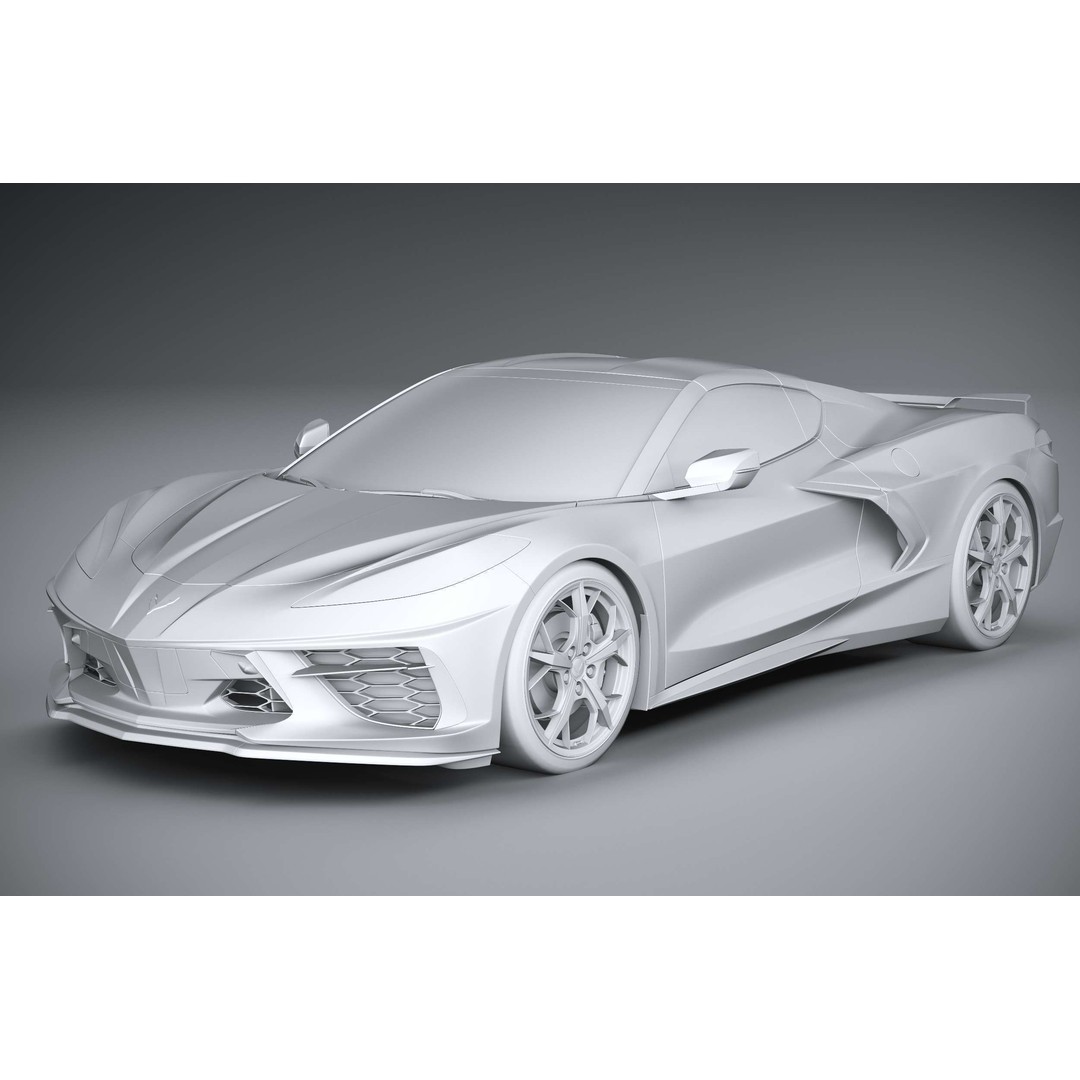 Chevrolet Corvette C8 Stingray 3D Model – High Poly Sport Coupe, FBX, OBJ - View 22