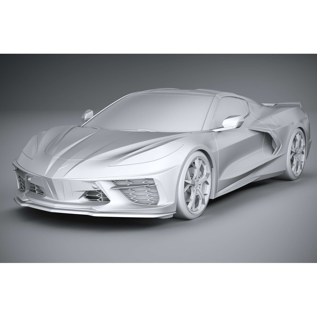 Chevrolet Corvette C8 Stingray 3D Model – High Poly Sport Coupe, FBX, OBJ - View 23